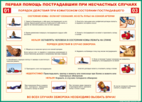 Таблица "Порядок действий при коматозном состоянии пострадавшего" (100х140 сантиметров, винил) - fgospostavki.ru - Петропавловск-Камчатский