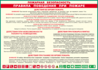 Таблица "Пожарная безопасность. Правила поведения при пожаре" (100х140 сантиметров, винил) - fgospostavki.ru - Петропавловск-Камчатский