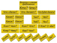 Набор магнитных карточек "Вопросы к членам предложения" (фон жёлтый) - fgospostavki.ru - Петропавловск-Камчатский