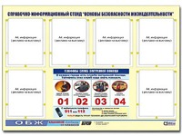 Стенд информационный "Основы безопасности жизнедеятельности" (80*110, 6 карманов) - fgospostavki.ru - Петропавловск-Камчатский