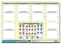 Стенд информационный "Правила техники безопасности в кабинете физики" (80х110, 6 карманов) - fgospostavki.ru - Петропавловск-Камчатский