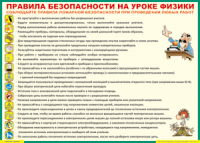 Таблица "Правила безопасности на уроке физики" (100х140 сантиметров, винил) - fgospostavki.ru - Петропавловск-Камчатский