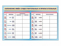 Фрагмент (демонстрационный) маркерный (двухсторонний) "Склонение имен существительных и прилагательных" - fgospostavki.ru - Петропавловск-Камчатский