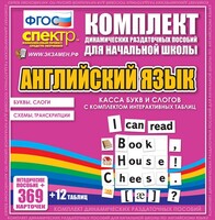 Динамические раздаточные пособия. Английский язык (карточки). Касса букв и слогов с набором интерактивных таблиц. - fgospostavki.ru - Петропавловск-Камчатский
