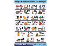 Таблица демонстрационная "Французский алфавит в картинках" (с транскрипцией) (винил 100*140) - fgospostavki.ru - Петропавловск-Камчатский