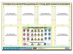 Стенд информационный "Правила техники безопасности в кабинете физики" (80х110, 6 карманов) - fgospostavki.ru - Петропавловск-Камчатский