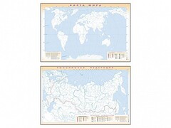 Фрагмент (демонстрационный) маркерный (двухсторонний) "Карта мира и Российской Федерации" (немая) с комплектом тематических магнитов - fgospostavki.ru - Петропавловск-Камчатский