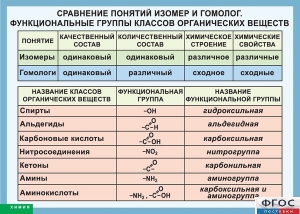 Таблица. Сравнение понятий изомер и гомолог. Функциональные группы классов органических веществ. - fgospostavki.ru - Петропавловск-Камчатский