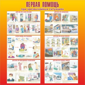 Стенд "Первая помощь при чрезвычайных ситуациях" - fgospostavki.ru - Петропавловск-Камчатский