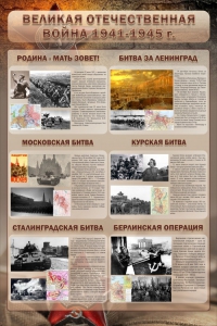 Стенд "Великая Отечественная война" (битвы) - fgospostavki.ru - Петропавловск-Камчатский