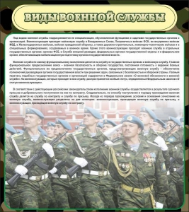 Стенд "Виды военной службы" - fgospostavki.ru - Петропавловск-Камчатский