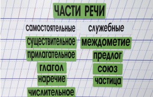Набор магнитных карточек "Части речи" (фон зелёный) - fgospostavki.ru - Петропавловск-Камчатский