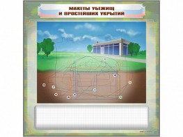 Магнитно-маркерная доска "Макеты убежищ и простейших укрытий" с комплектом фолий и тематических магнитов - fgospostavki.ru - Петропавловск-Камчатский