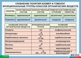 Таблица. Сравнение понятий изомер и гомолог. Функциональные группы классов органических веществ. - fgospostavki.ru - Петропавловск-Камчатский