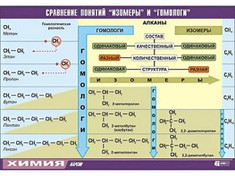 Таблица демонстрационная "Сравнение понятий изомер и гомолог" (винил 70x100) - fgospostavki.ru - Петропавловск-Камчатский