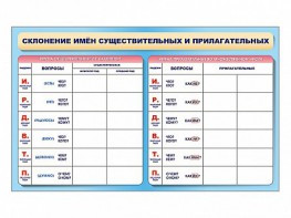 Фрагмент (демонстрационный) маркерный (двухсторонний) "Склонение имен существительных и прилагательных" - fgospostavki.ru - Петропавловск-Камчатский