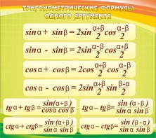Стенд "Тригонометрические формулы" - fgospostavki.ru - Петропавловск-Камчатский